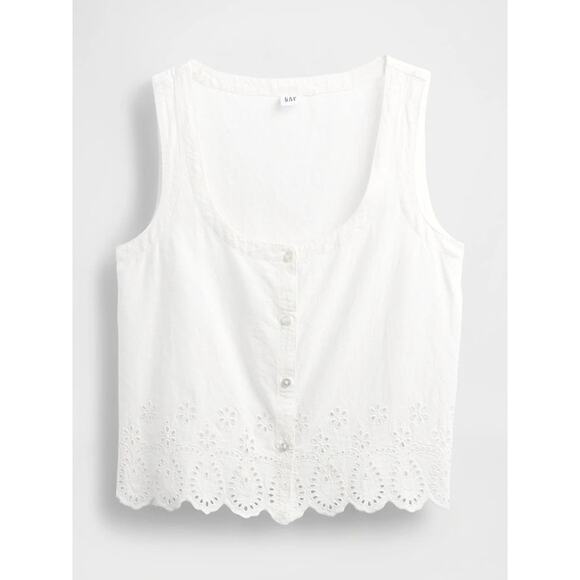 NWT Old Navy Women’s Linen-Blend Embroidered Vest Top Sz M Essential Basic - Picture 1 of 11